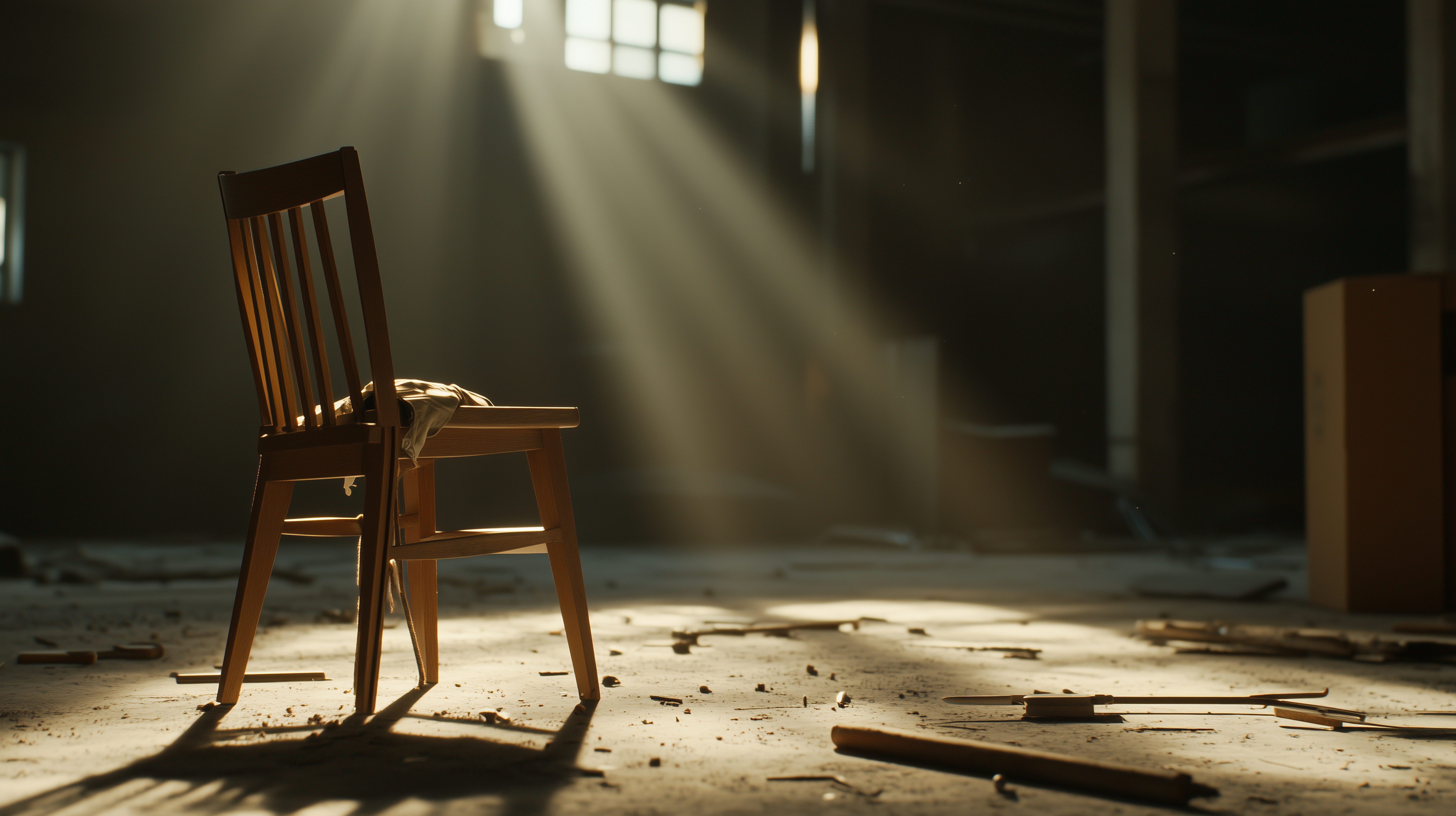 Chair in dark room